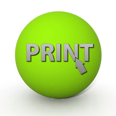 Print circular icon on white background