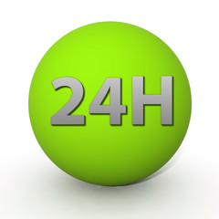 24 hours circular icon on white background