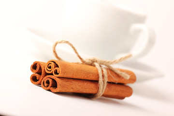 Cinnamon, cup with white background series - 1