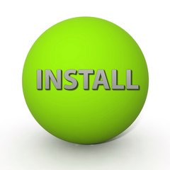 Installation circular icon on white background