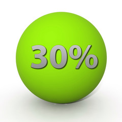 Thirty percent circular icon on white background