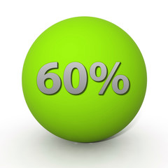 Sixty percent circular icon on white background