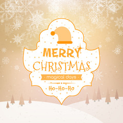 Christmas greeting card, icons and symbols