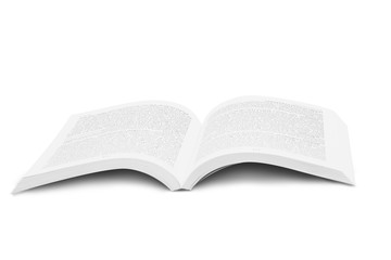 open book on white background