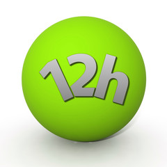 12 hours circular icon on white background
