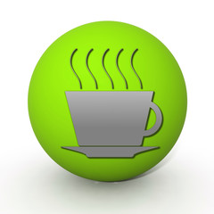 Coffee circular icon on white background