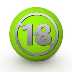 18 circular icon on white background