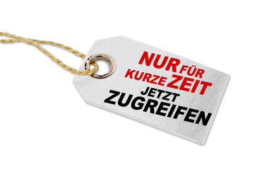 Anhänger mit Nur für kurze Zeit