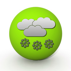 Snow circular icon on white background
