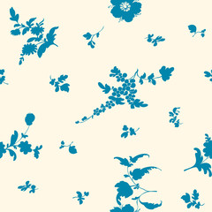 Seamless floral pattern with flower elements