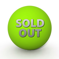 Sold out circular icon on white background