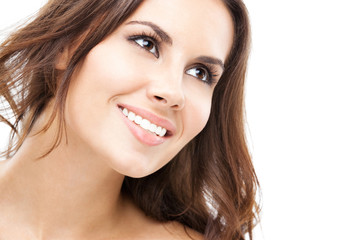 Obraz premium Portrait of beautiful woman, on white