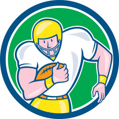 American Football Fullback Circle Retro