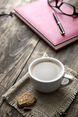 Chocolate chip cookies and coffee