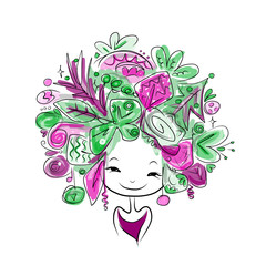 Woman portrait with hairstyle for christmas carnival