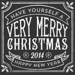 Fototapeta premium Chalk Christmas Card
