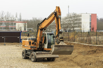 Bagger auf einer Baustelle