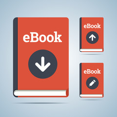 eBook ilustration in download, upload and edit modifications.