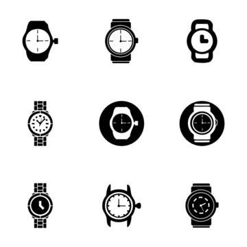 Vector wristwatch icon set