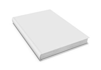 White blank book on white background