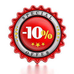 10 percent discount label