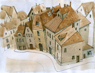 Traditional urban European landscape