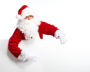 Santa Claus with banner