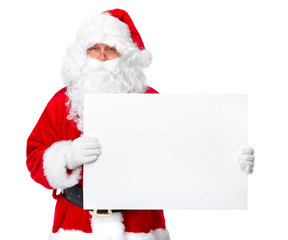 Santa Claus with banner
