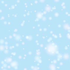 Fototapeta na wymiar Blurred bokeh christmas background with falling white snowflake