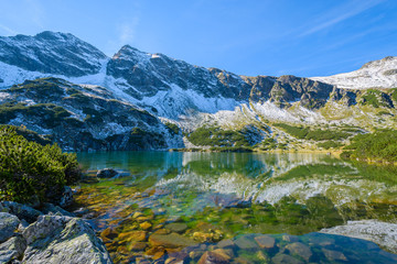 Naklejka na ściany i meble Lake in Gasienicowa valley in autumn, Tatra Mountains, Poland