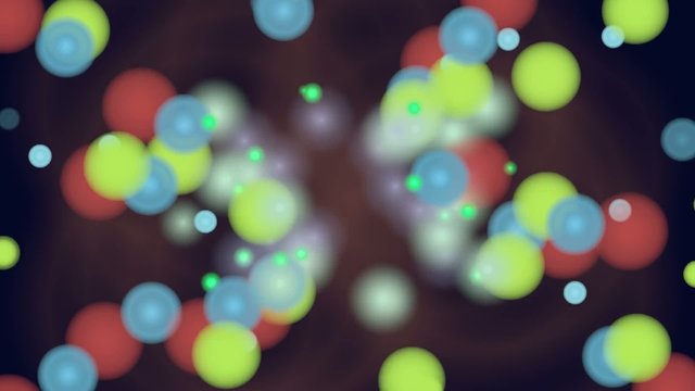 Abstract animation of drifting circles, bubbles and particles