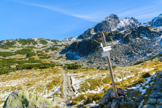 Koscielec mountain covered with fresh snow, High Tatras, Poland