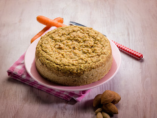 cake with almonds and carrots