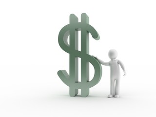 3d man with dollar symbol