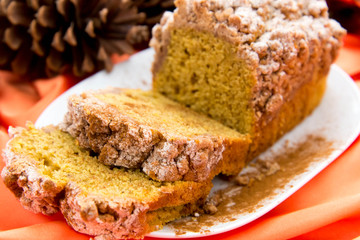 Pumpkin streusel loaf