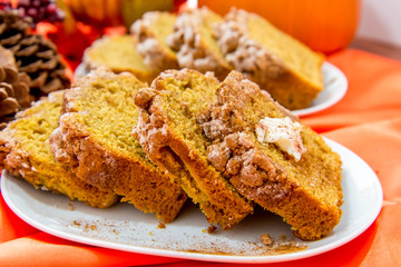 Pumpkin streusel loaf