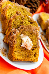 Pumpkin streusel loaf