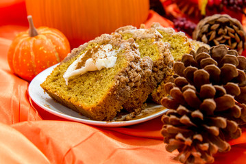 Pumpkin streusel loaf
