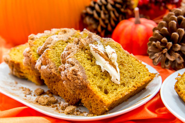 Pumpkin streusel loaf