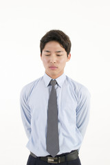 Stressed asian businessman 