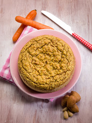 cake with almonds and carrots