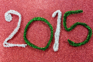 new year figures on red base