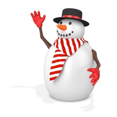 3d cute snowman with hat
