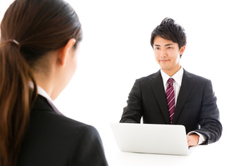 Obraz premium businessperson working image on white background