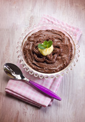 dessert with chocolate and lemon cream