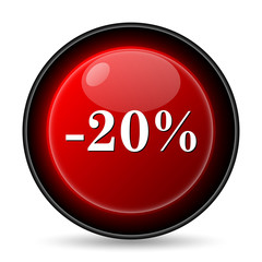 20 percent discount icon