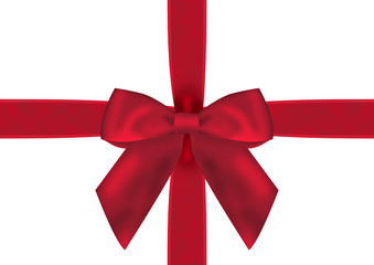 red bow with ribbon