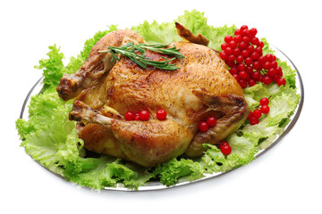 Baked chicken for festive dinner