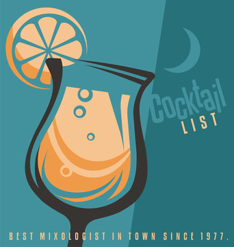 Cocktail list cover document template