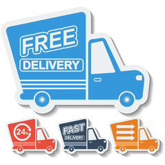 Free delivery, fast delivery icons set. Vector.